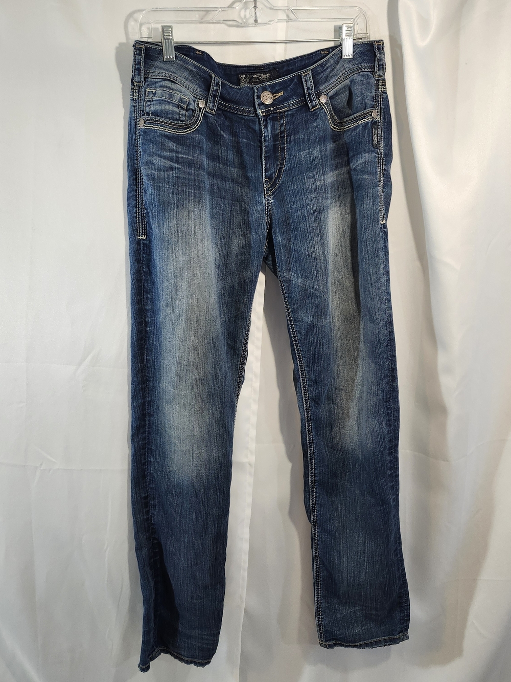 Silver Jeans Women’s Suki Slim Faded Blue Denim